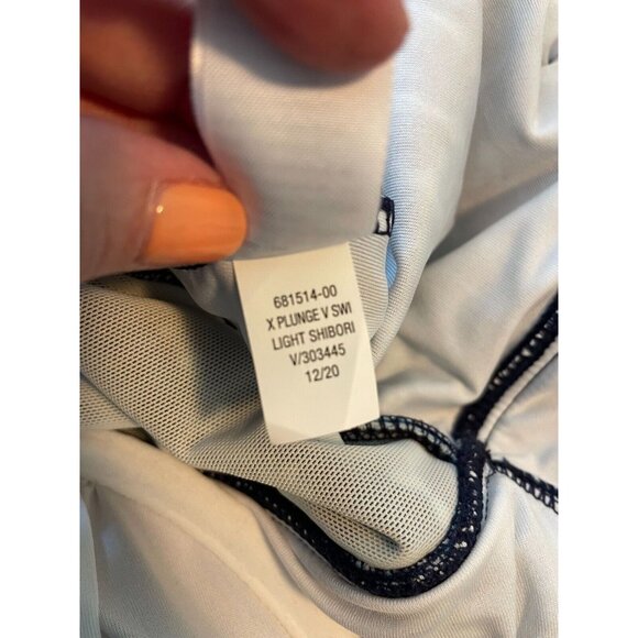 Old Navy V-Neck Secret-Slim 3X Underwire Swim Dress, Blue Shibori Tie-Dye, New - Picture 7 of 7